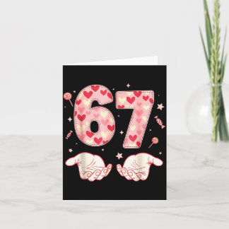 Six Seven 67 Meme 6 7 Valentines Day Heart Men Wom カード