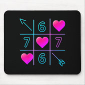 Six Seven 67 Meme 6 7 Valentines Day Heart Men Wom マウスパッド (正面)