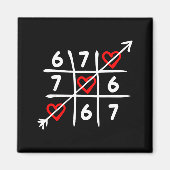 Six Seven 67 Meme 6 7 Valentines Day Heart Men Wom マグネット (正面)