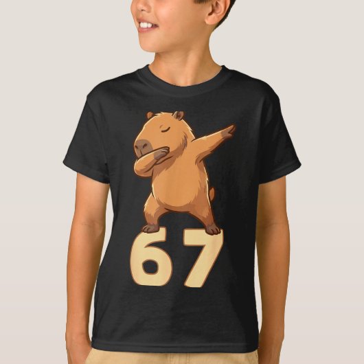 Six Seven 67 Meme Capybara Funny 67 Capybara For K Tシャツ (正面)