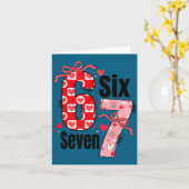 Six Seven 67 Meme Coquette Bow 6 7 Valentines Day  カード (黄色い花)