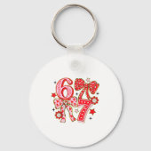 Six Seven 67 Meme Coquette Bow 6 7 Valentines Day  キーホルダー (正面)
