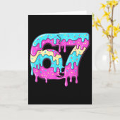 Six Seven 67 Meme Drippy Number 67 Ice Cream  カード (黄色い花)