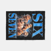 Six Seven 67 Meme Funny Capybara Bootleg Graphic  フリースブランケット (正面(横))