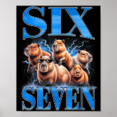 Six Seven 67 Meme Funny Capybara Bootleg Graphic ポスター (正面)