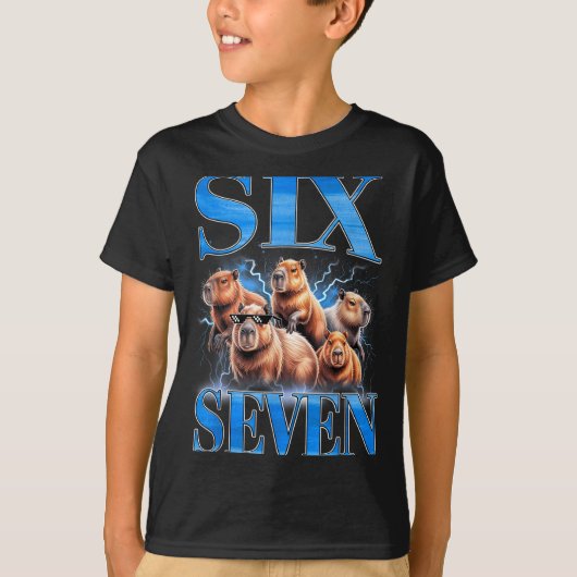Six Seven 67 Meme Funny Capybara Bootleg Graphic  Tシャツ (正面)
