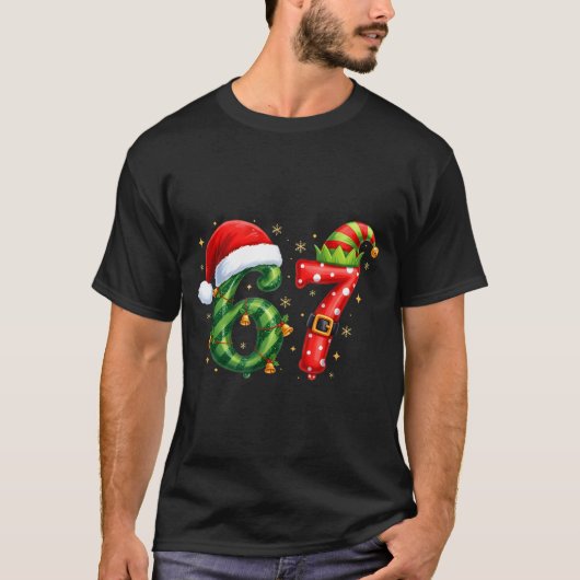 Six Seven 67 Meme Funny Christmas Santa Gen Alpha  Tシャツ (正面)