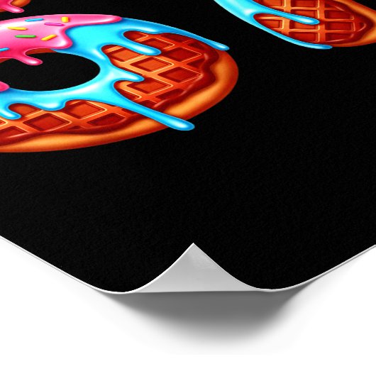 Six Seven 67 Meme Funny Donut Ice Cream Drip Numbe ポスター (角)