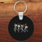 Six Seven 67 Meme Funny Halloween Dancing Skeleton キーホルダー (正面)