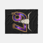 Six Seven 67 Meme Funny Western Cowboy Bull Skull フリースブランケット (正面(横))