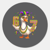 Six Seven 67 Meme Goose With Jester Hat & Bead ラウンドシール (正面)