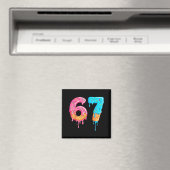 Six Seven 67 Meme Ice Cream Drip Funny  マグネット (インサイチュ (食洗機))