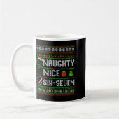 Six Seven 67 Meme Nice Naughty Christmas Pajamas M コーヒーマグカップ (左)