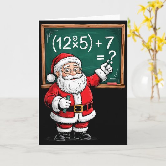 Six Seven 67 Meme Santa Math Teacher Christmas Men カード (黄色い花)