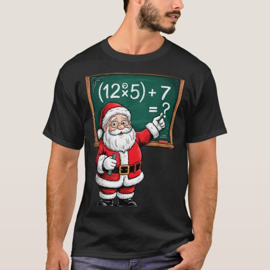 Six Seven 67 Meme Santa Math Teacher Christmas Men Tシャツ (正面)