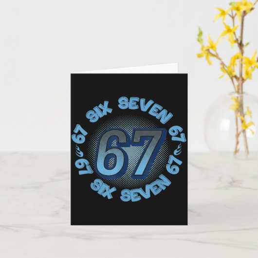 Six Seven 67 Meme Slang Trend Phrase Cool Youth Ki カード (黄色い花)