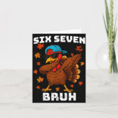Six Seven 67 Thanksgiving Meme Funny Thankful Turk カード (正面)