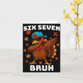 Six Seven 67 Thanksgiving Meme Funny Thankful Turk カード (黄色い花)