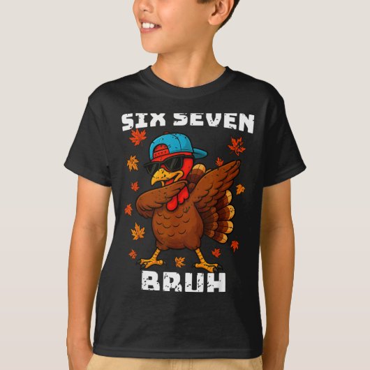 Six Seven 67 Thanksgiving Meme Funny Thankful Turk Tシャツ (正面)