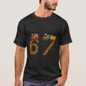 Six Seven 67 Train Tracks Trains Numbers 6 And 7 V Tシャツ (正面)