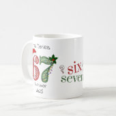 Six Seven 6 7 サバイバー 楽しいクリスマスの名前 コーヒーマグカップ (正面左)