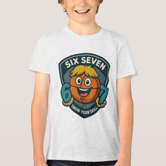 SIX SEVEN 6/7 – スキルを見せろ キッズTシャツ トライブレンドTシャツ (正面)