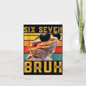 Six Seven 6 7 67 Meme Funny Bearded Dragon Design カード (正面)