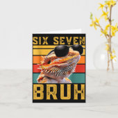 Six Seven 6 7 67 Meme Funny Bearded Dragon Design  カード (黄色い花)