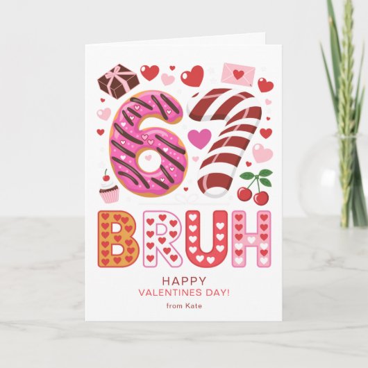 Six Seven 6 7 Bruh Classroom School Valentines Day カード (正面)