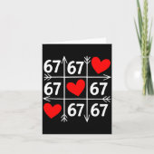 Six Seven 6 7 Funny 67 Valentines Day Heart Men Wo カード (正面)