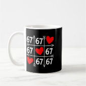 Six Seven 6 7 Funny 67 Valentines Day Heart Men Wo コーヒーマグカップ (左)