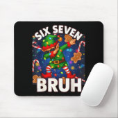 Six Seven 6 7 Funny Bruh Christmas Dabbing Elf Mat マウスパッド (マウス)