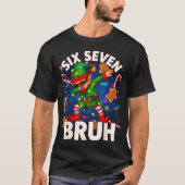 Six Seven 6 7 Funny Bruh Christmas Dabbing Elf Mat Tシャツ (正面)