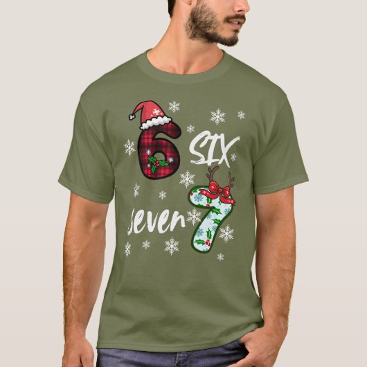 Six Seven 6 7 Gen Alpha Meme Christmas Tシャツ (正面)