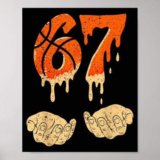 Six Seven 6 7 Gen Alpha Slang Basketball Ice Cream ポスター (正面)