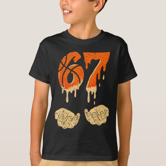 Six Seven 6 7 Gen Alpha Slang Basketball Ice Cream Tシャツ (正面)
