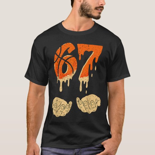 Six Seven 6 7 Gen Alpha Slang Basketball Ice Cream Tシャツ (正面)