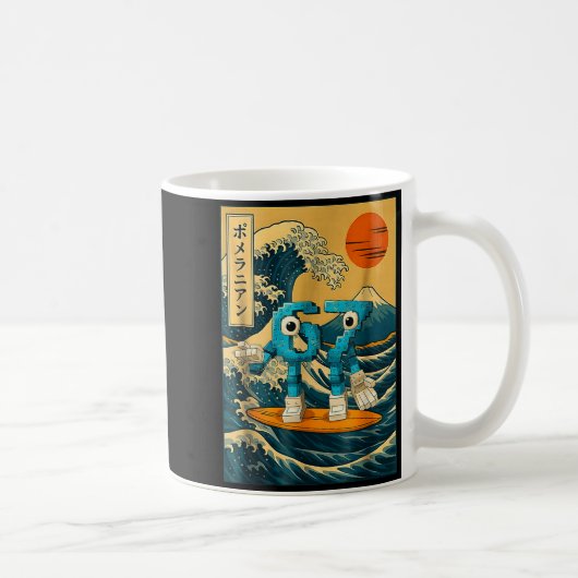 Six Seven 6-7 Japanese Great Wave Off Kanagawa 67 コーヒーマグカップ (右)