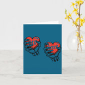 Six Seven 6 7 Meme 67 Skeleton Hand Valentine Cost カード (黄色い花)