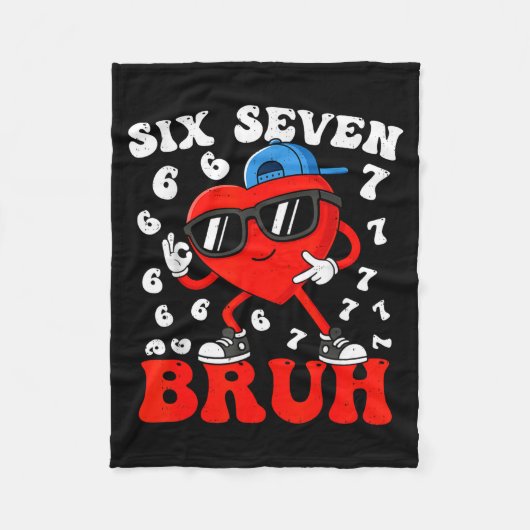 Six Seven 6 7 Meme 67 Trend Valentines Day Boys To フリースブランケット (正面)