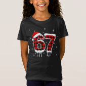 Six Seven 6 7 Meme Checkered Design with Santa Hat Tシャツ (正面)