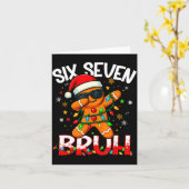 Six Seven 6 7 Meme Dabbing Gingerbread Man Christm カード (黄色い花)