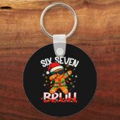 Six Seven 6 7 Meme Dabbing Gingerbread Man Christm キーホルダー (正面)