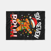 Six Seven 6 7 Meme Dabbing Gingerbread Man Christm フリースブランケット (正面(横))