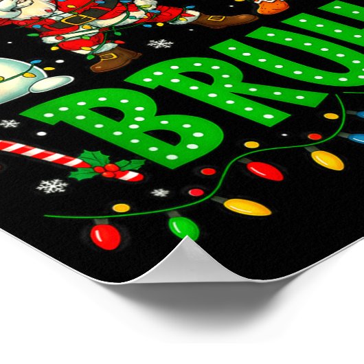 Six Seven 6 7 Meme Dabbing Santa Gingerbread Chris ポスター (角)