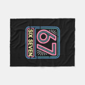 Six Seven 6 7 Meme Funny  フリースブランケット (正面(横))