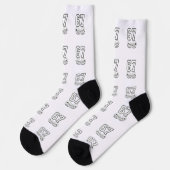 Six Seven 6 7 Meme Funny Hands Socks ソックス (左)