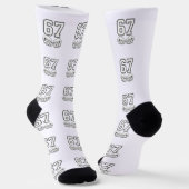 Six Seven 6 7 Meme Funny Hands Socks ソックス (傾斜あり)
