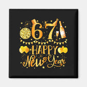 Six Seven 6 7 Meme Funny Happy New Year 67 2026  マグネット (正面)