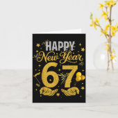 Six Seven 6 7 Meme Funny Happy New Year 67 Men Wom カード (黄色い花)